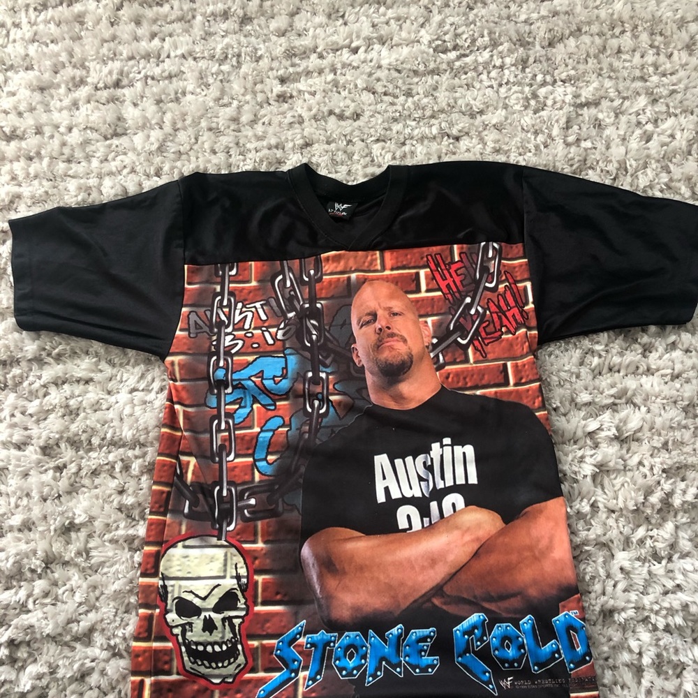 Vintage wwf stone cold Steve Austin jersey shirt